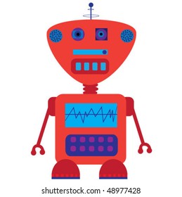  funny cute robot. vector illustration
