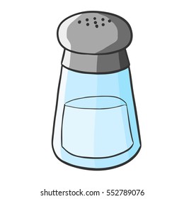 Funny and cute salt in a glass - vector.