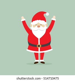 funny and cute santa claus. christmas design concept. vector illustration.