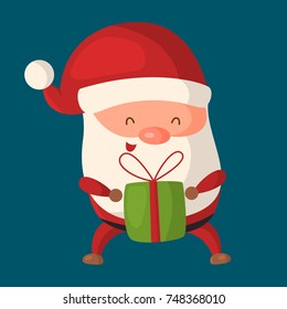 Funny and cute santa clause. Christmas holidays. Vector illustration