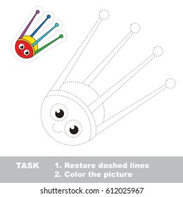 Funny Cute Satellit. Dot to dot educational game for kids.
