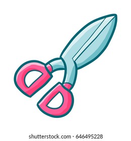 Funny and cute scissor - vector.