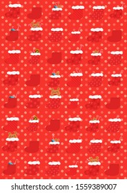 Funny Cute Seamless Christmas Stocking Pattern digital paper A illusrtation Background Wallpaper EPS vector for Scrapbook, DIY, Gift wrapping, banner, Book cover, material element, physical object ETC