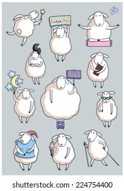 Funny cute sheep