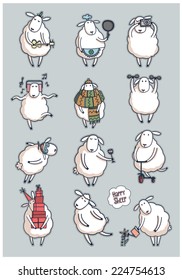 Funny cute sheep