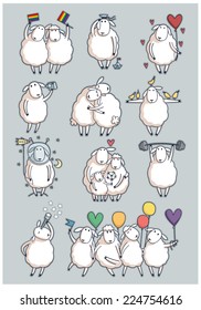 Funny cute sheep