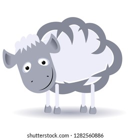 funny cute sheep. flat design. vector image
