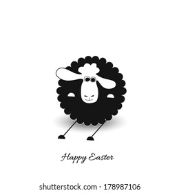  Funny cute sheep. Happy easter 