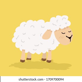 Funny Cute sheep vector cartoon