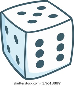 Funny and cute simple black and white dice for board game