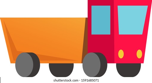 Funny and cute simple red truck vector