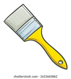 Funny and cute simple yellow paint brush for painting your wall