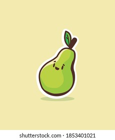 Funny cute smiling happy avocado vector illustration