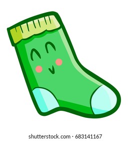 Funny Cute Socks Smiling Happily Vector Stock Vector (Royalty Free ...
