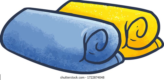 Funny and cute soft blue yellow towel for bathroom equipment