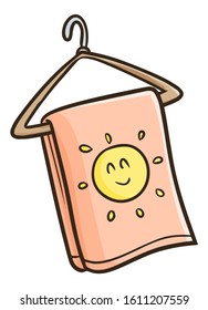 Funny and cute soft towel with sun picture on it