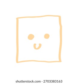 funny cute square cartoon element