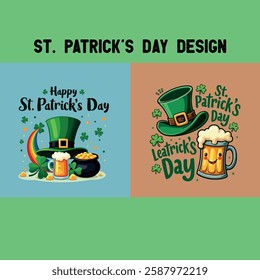 Funny and Cute St. Patrick's Day T Shirts Irish Day Lettering Lucky Vibes and Checkered Pattern Designs for Women and Men