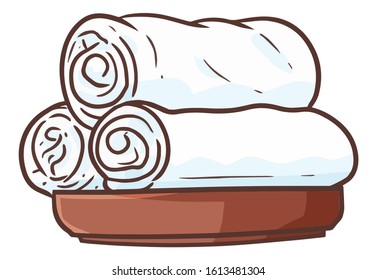 Funny and cute three towels on a plate
