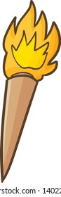 Funny and cute torch in cartoon style