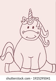 funny and cute unicorn sat on the ass