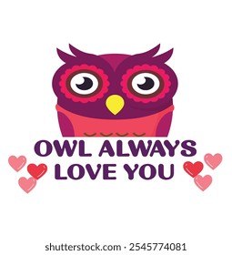 Funny Cute Valentines Day Owl Love Hearts Mujeres Niñas Eps, Descarga Digital