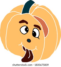 Funny cute vector halloween pumpkin 