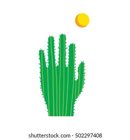 Funny cute vector illustration of a Cactus . Cactus in the shape of the hand.
