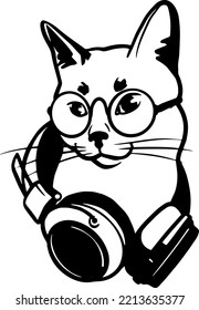 Funny cute vector line cats