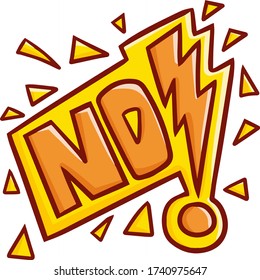 Funny and cute vibrant colors word "No!" for symbol or sticker.