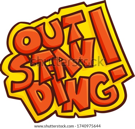 Funny and cute vibrant colors word "Outstanding" for symbol or sticker.
