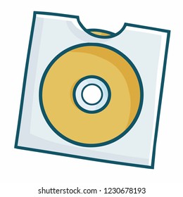 Funny and cute vintage CD case - vector.