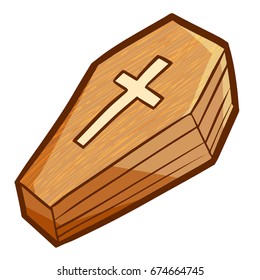 Funny and cute vintage coffin - vector.
