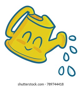 Funny and cute water can smiling happily - vector.