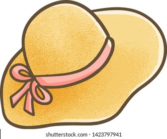 Funny and cute woman's hat with pink ribbon