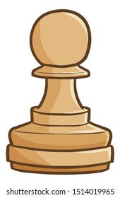 Funny and cute wooden chess pawn