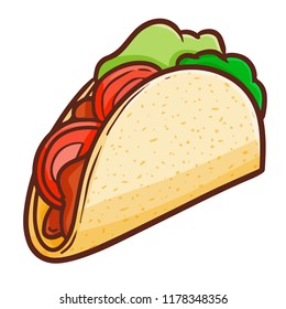 Funny and cute yummy Tacos - vector