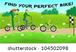 Funny cycling with three cyclists3. Vector illustration EPS8