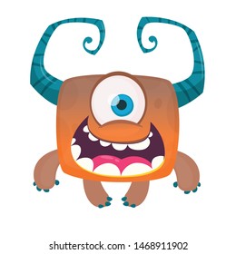 Funny cyclops monster  illustration. Vector design for Halloween