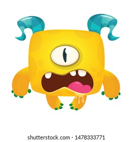 Funny cyclops monster  illustration. Vector design for Halloween