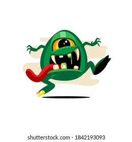 Funny Cyclops monster vector illustration. for logo, poster, t-shirt print or any other purpose.