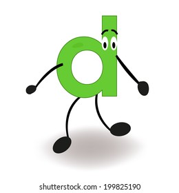 Funny D letter vector