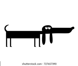 Funny Dachshund Dog Illustration