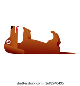 Funny dachshund icon. Cartoon of funny dachshund vector icon for web design isolated on white background