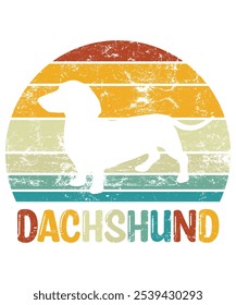 Funny Dachshund Vintage Retro Sunset Silhouette Gifts Dog Lover Dog Owner Essential T-Shirt