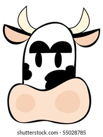 Funny dairy cow face.