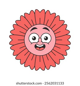 Funny daisy flower feeling amazement