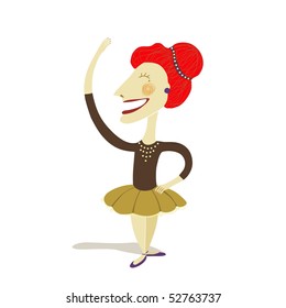 funny dancer greeting to the audience