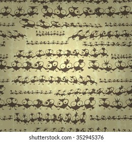 Funny dancing birds. Seamless pattern. Vector illustration