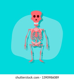 Funny dancing cartoon skeleton illustration